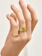 BaubleBar 18K Gold Custom Etched Block Ring - Gold - 
    All New For You: Enjoy 20% Off
  
