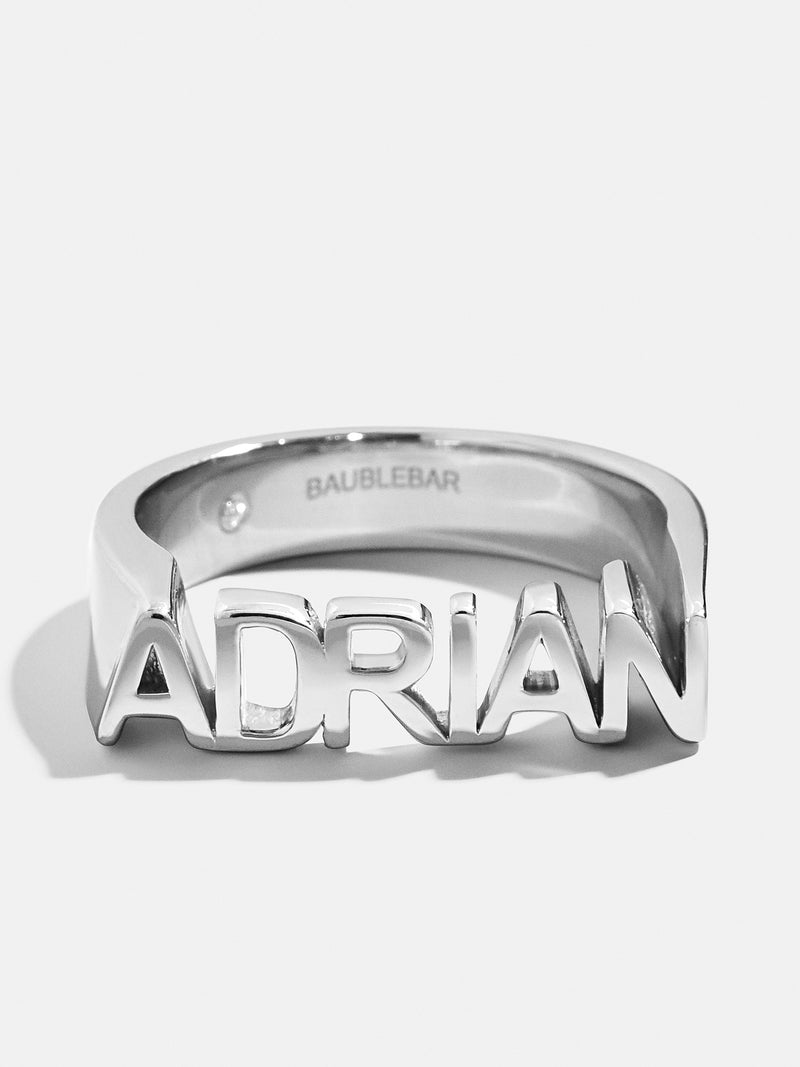 BaubleBar Sterling Silver Custom Fineline Nameplate Ring - Silver - 
    Ends Tonight: Enjoy 15% Off thru 1/21
  
