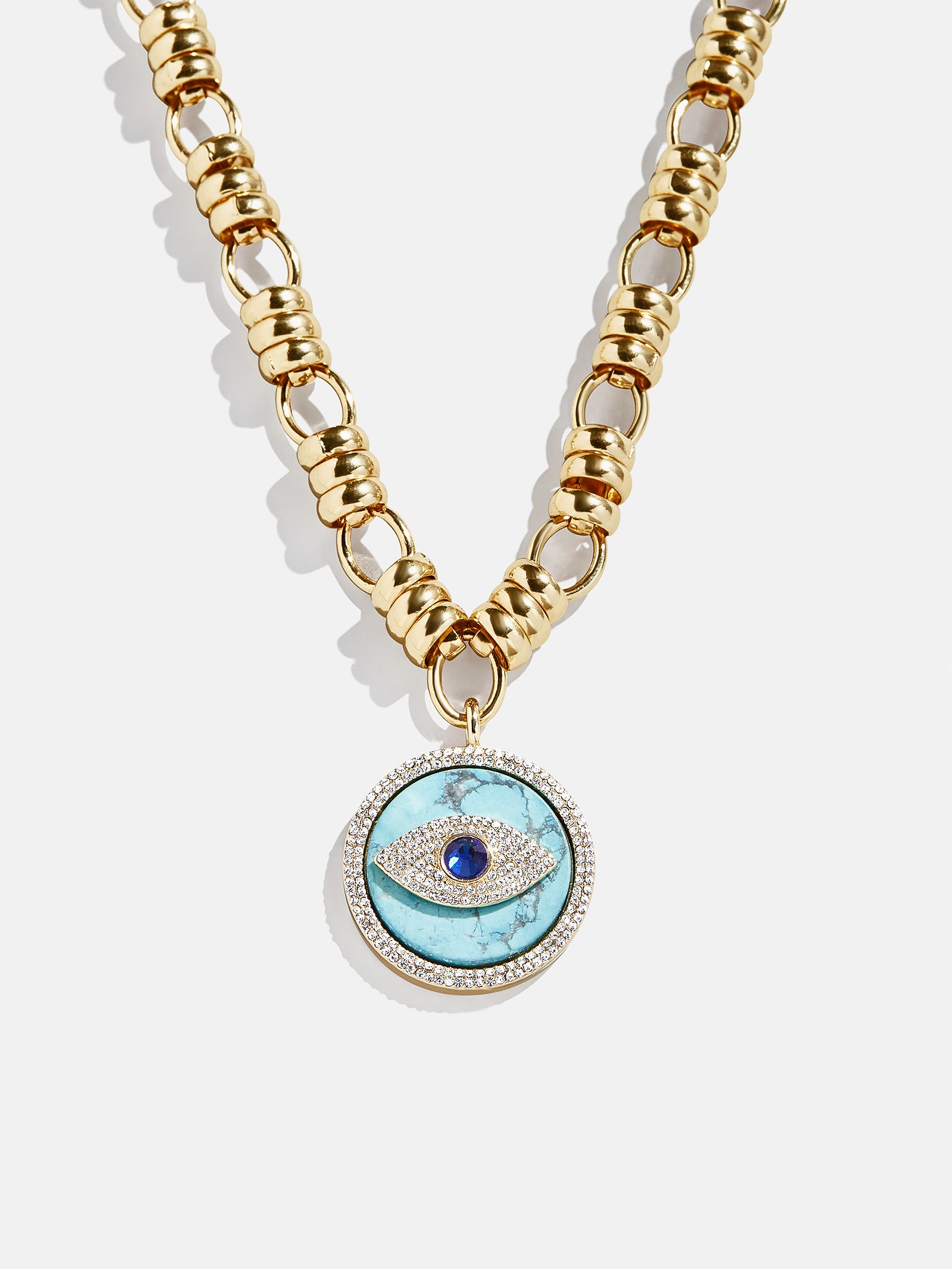 Sohla Evil Eye Statement Necklace - Gold/Turquoise