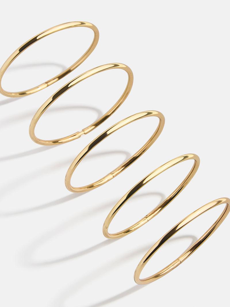 BaubleBar Alexia Bangle Bracelet Set - Gold - 
    Set of 5 hinge bangle bracelets
  
