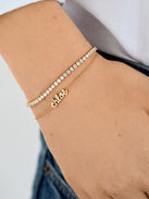 18K Gold Custom Nameplate Bracelet - 18K Gold Plated Sterling Silver