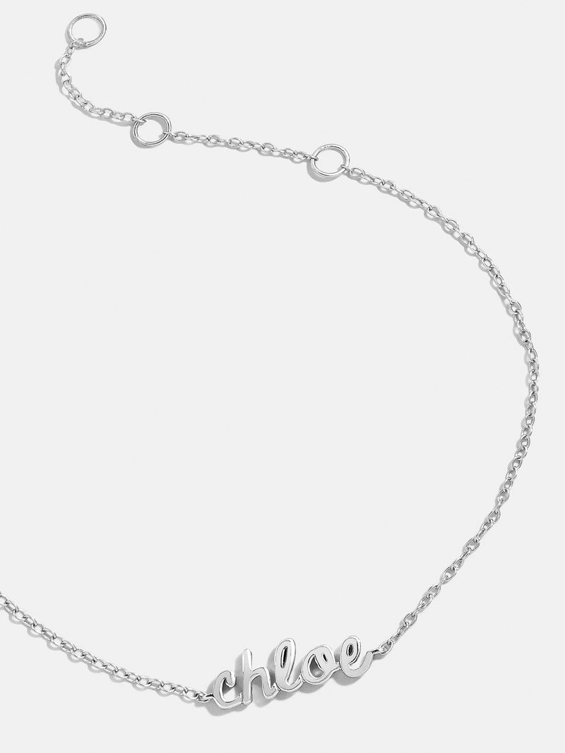 Sterling Silver Custom Nameplate Bracelet - Silver