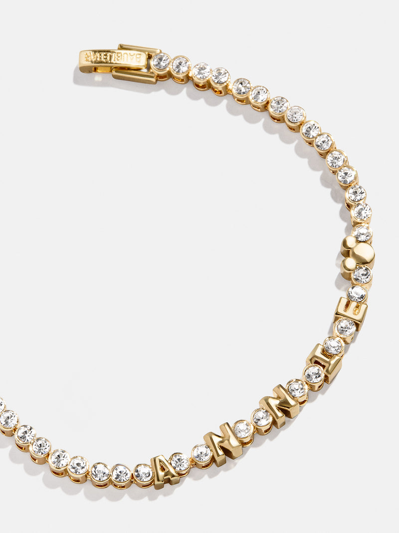 Disney Mickey Mouse Custom Bezel Tennis Bracelet - Gold/Pavé