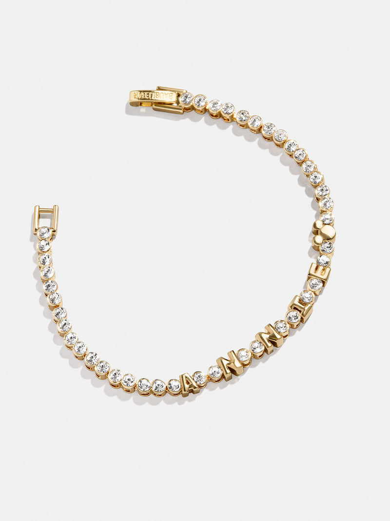 BaubleBar Disney Mickey Mouse Custom Bezel Tennis Bracelet - Gold/Pavé - 
    Customizable Disney bracelet
  
