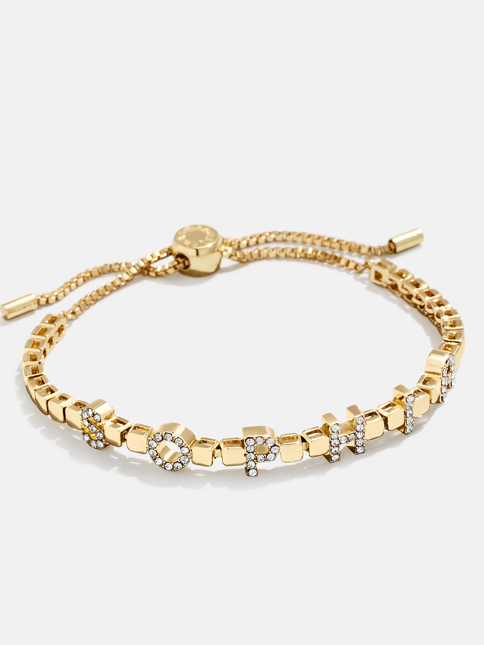 Custom Nameplate Tennis Bracelet - Gold/Pavé