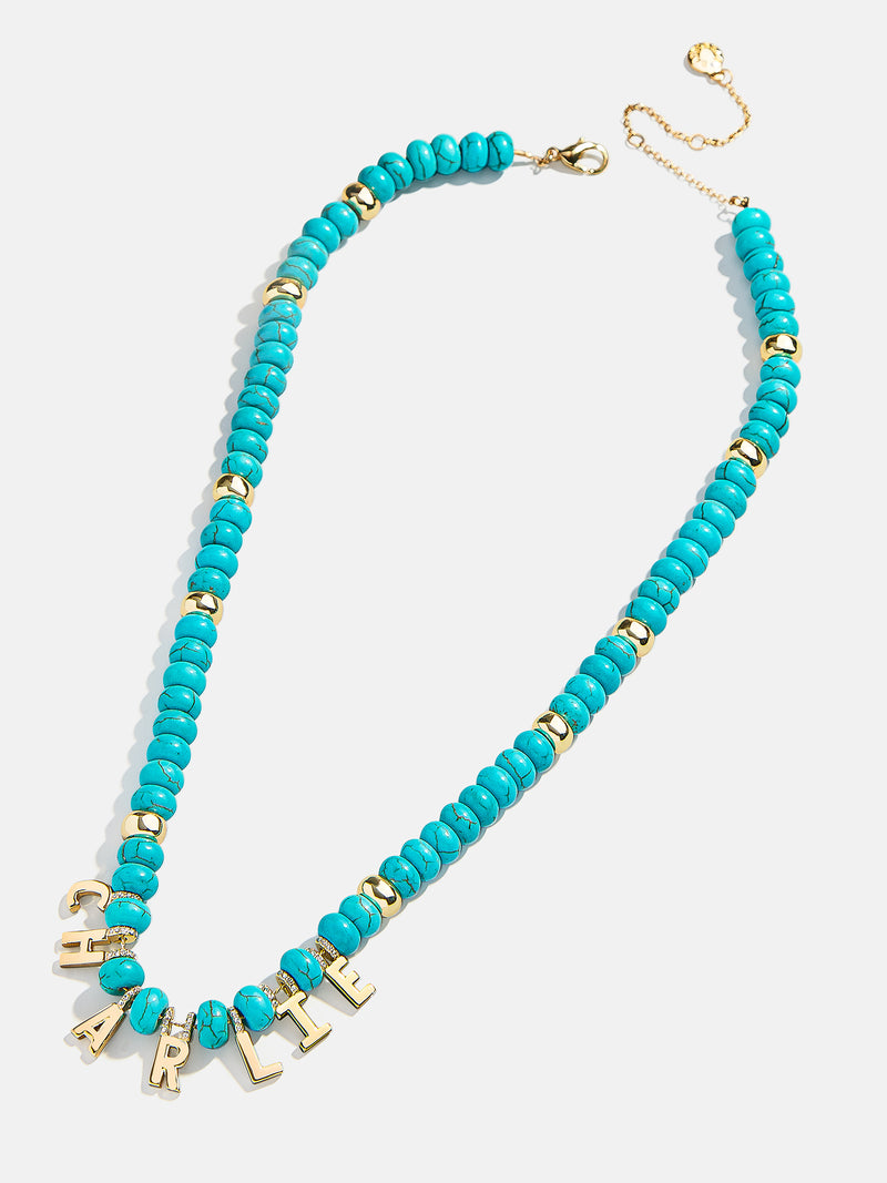 BaubleBar Custom Semi-Precious Nameplate Necklace - Turquoise - 
    Customizable semi-precious necklace 
  
