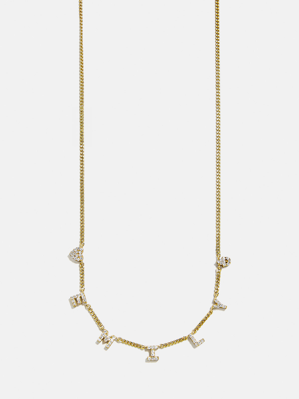 18K Gold Custom Mini Icon Necklace - 18K Gold Plated Sterling Silver. Pavé Cubic Zirconia Stones