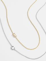 BaubleBar Maya Brenner Asymmetrical Custom Initial Necklace - One Character - 
    Solid White Gold, Rose Gold, or Yellow Gold
  
