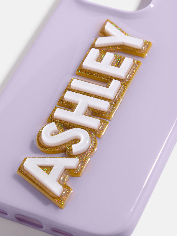 Block Font Custom iPhone Case - Lavender/White