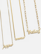 14K Gold Custom Nameplate Necklace - Gold