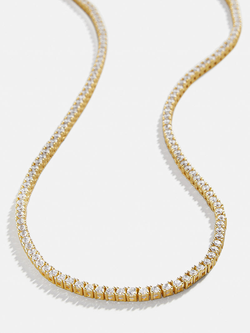 18K Gold Bennett Classic Tennis Necklace - 18K Gold Plated Sterling Silver