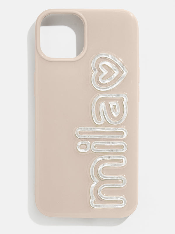 All the Beige Custom iPhone Case - Beige/White