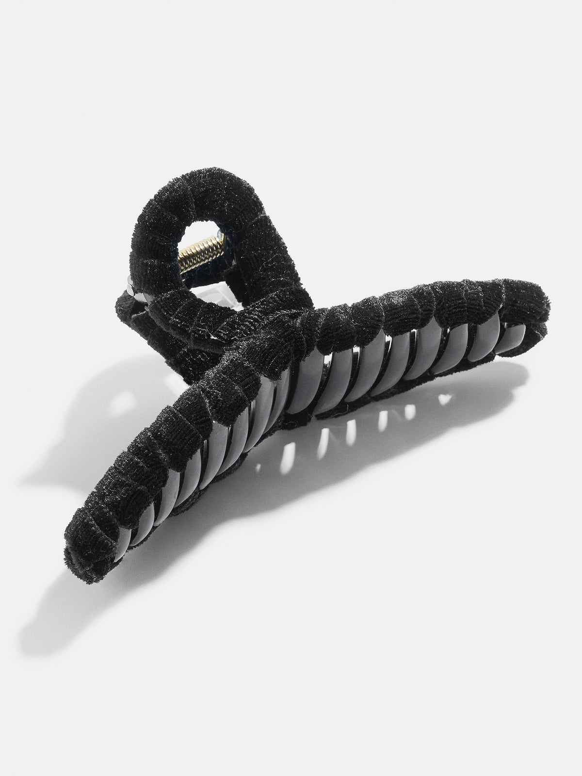 Velvet Wrapped Thin Claw Clip - Black