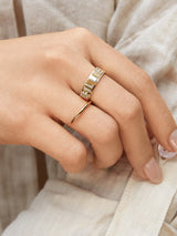 BaubleBar Sterling Silver Custom Block Ring - Pavé/Silver - 
    25% Off Custom Gifts: One Week Only
  
