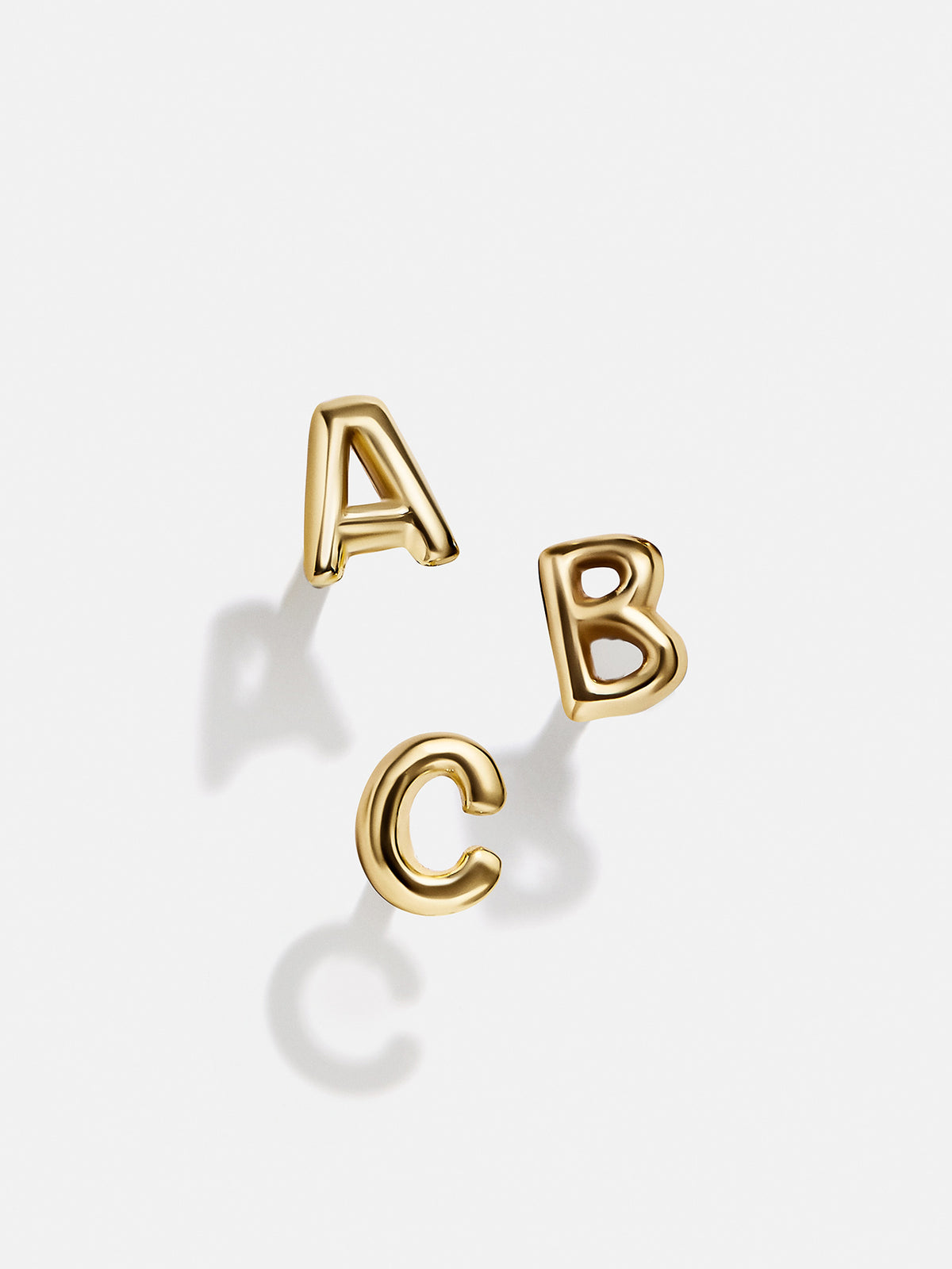 18K Gold Single Initial Earring - Gold