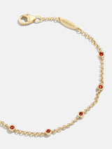 BaubleBar Yasmine 18K Birthstone Bracelet - Garnet - 
    18K Gold Plated Sterling Silver, Cubic Zirconia stones
  
