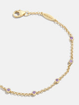 BaubleBar Yasmine 18K Birthstone Bracelet - Amethyst - 
    20% Off 18K Gold: One week only
  
