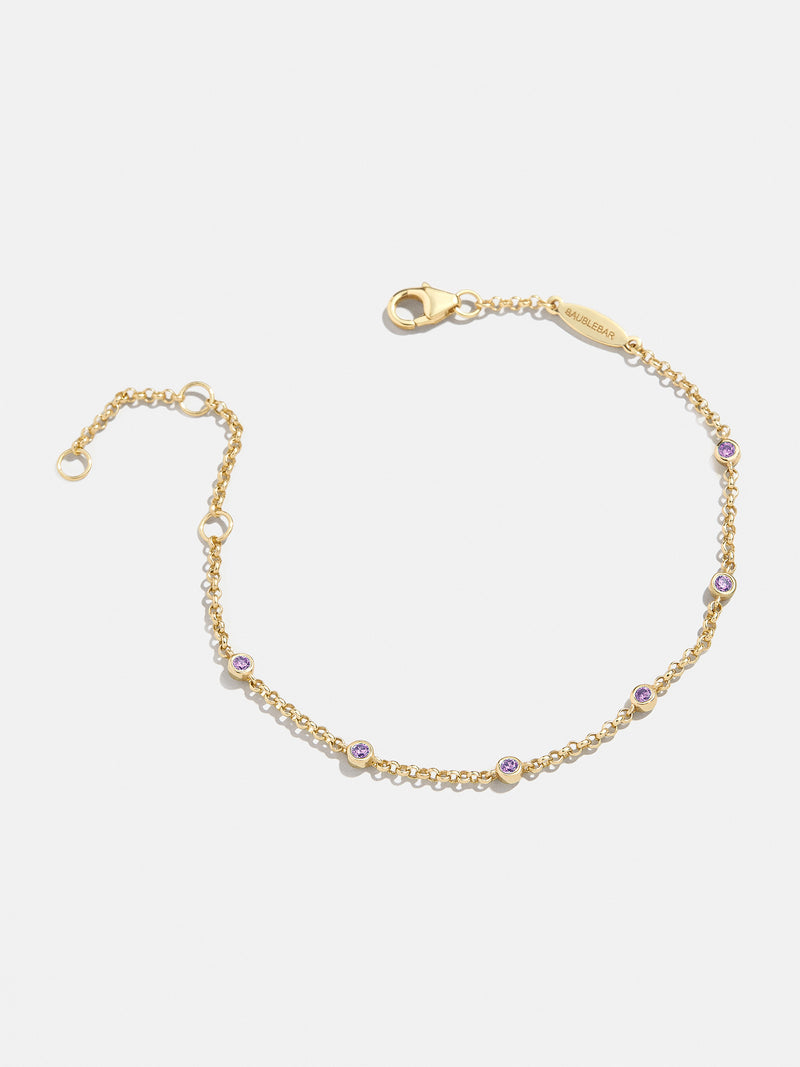 BaubleBar Yasmine 18K Birthstone Bracelet - Amethyst - 
    20% Off 18K Gold: One week only
  
