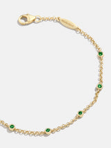 BaubleBar Yasmine 18K Birthstone Bracelet - Emerald - 
    20% Off 18K Gold: One week only
  
