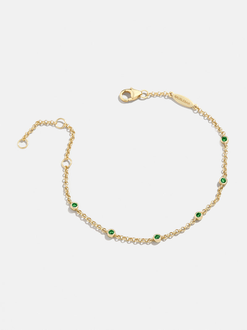 BaubleBar Yasmine 18K Birthstone Bracelet - Emerald - 
    20% Off 18K Gold: One week only
  
