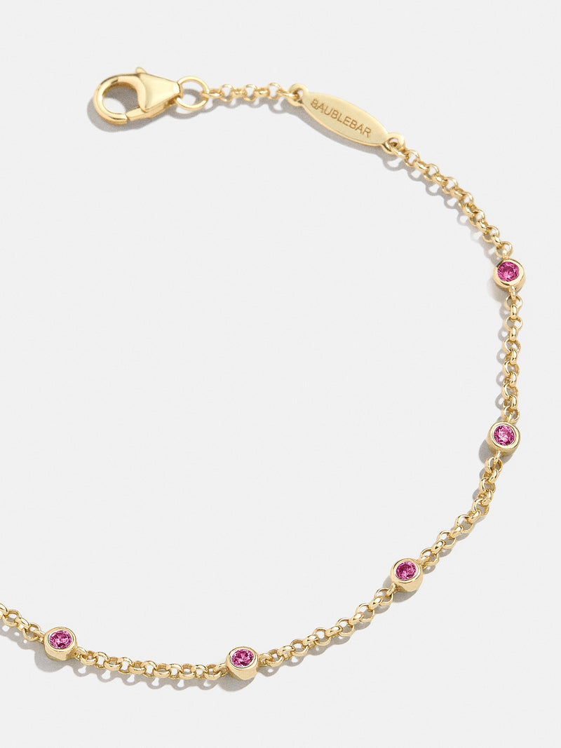 Yasmine 18K Birthstone Bracelet - Ruby