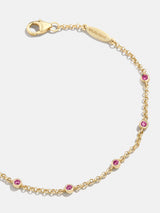 BaubleBar Yasmine 18K Birthstone Bracelet - Ruby - 
    20% Off 18K Gold: One week only
  
