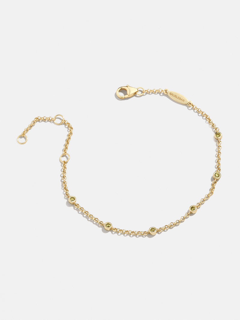 BaubleBar Yasmine 18K Birthstone Bracelet - Peridot - 
    Ends Tonight: Enjoy 25% Off
  
