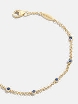 BaubleBar Yasmine 18K Birthstone Bracelet - Sapphire - 
    20% Off 18K Gold: One week only
  
