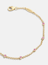 BaubleBar Yasmine 18K Birthstone Bracelet - Rose - 
    20% Off 18K Gold: One week only
  
