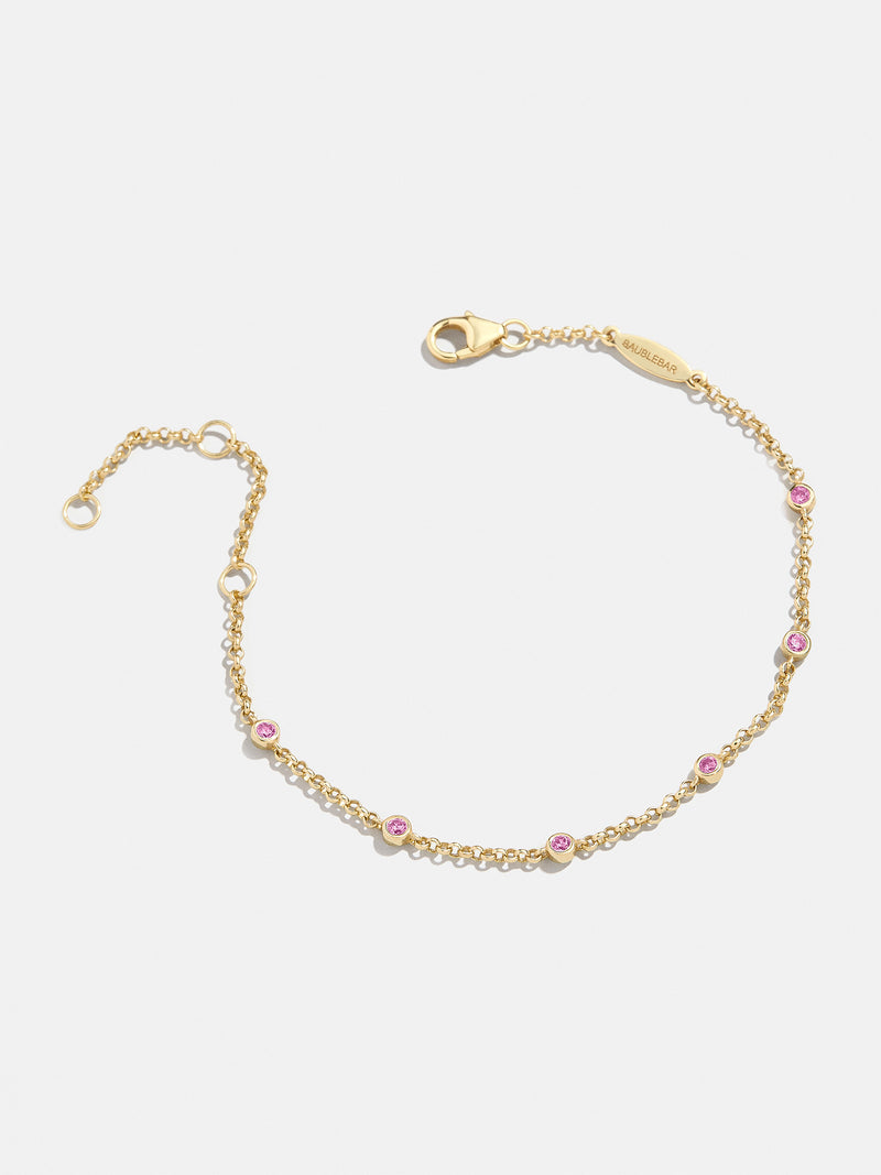 BaubleBar Yasmine 18K Birthstone Bracelet - Rose - 
    20% Off 18K Gold: One week only
  
