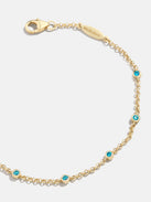 Yasmine 18K Birthstone Bracelet - Blue Zircon