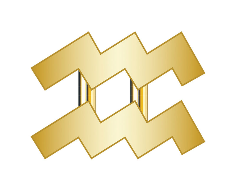 Aquarius Zodiac Icon - Gold