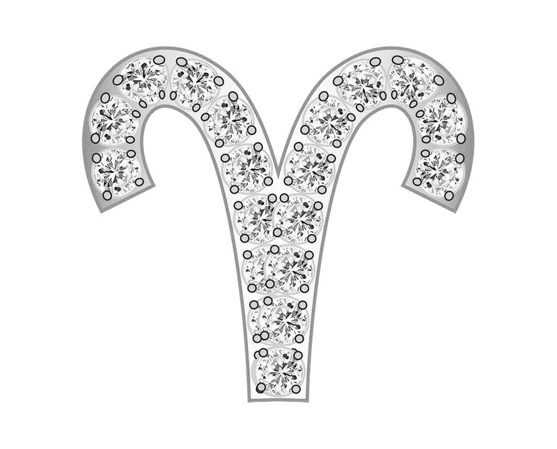 Ariess Zodiac Icon - Pavé Silver