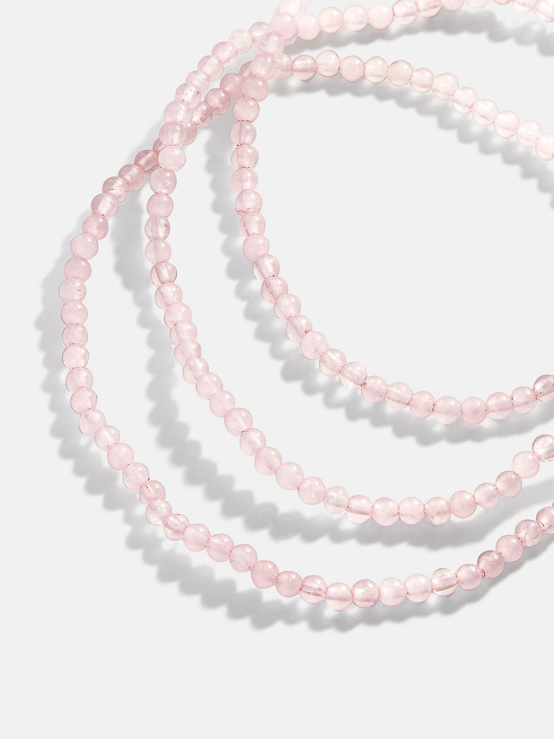 Izzy Semi-Precious Bracelet Set - Rose Quartz