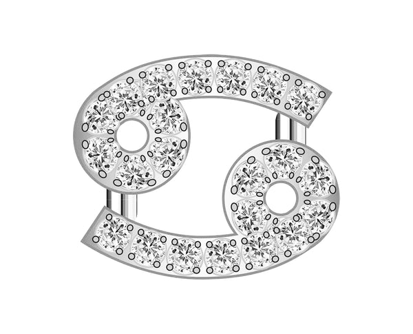 Cancer Zodiac Icon - Pavé Silver