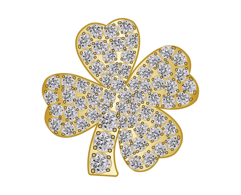 Clover Icon - Pavé Gold