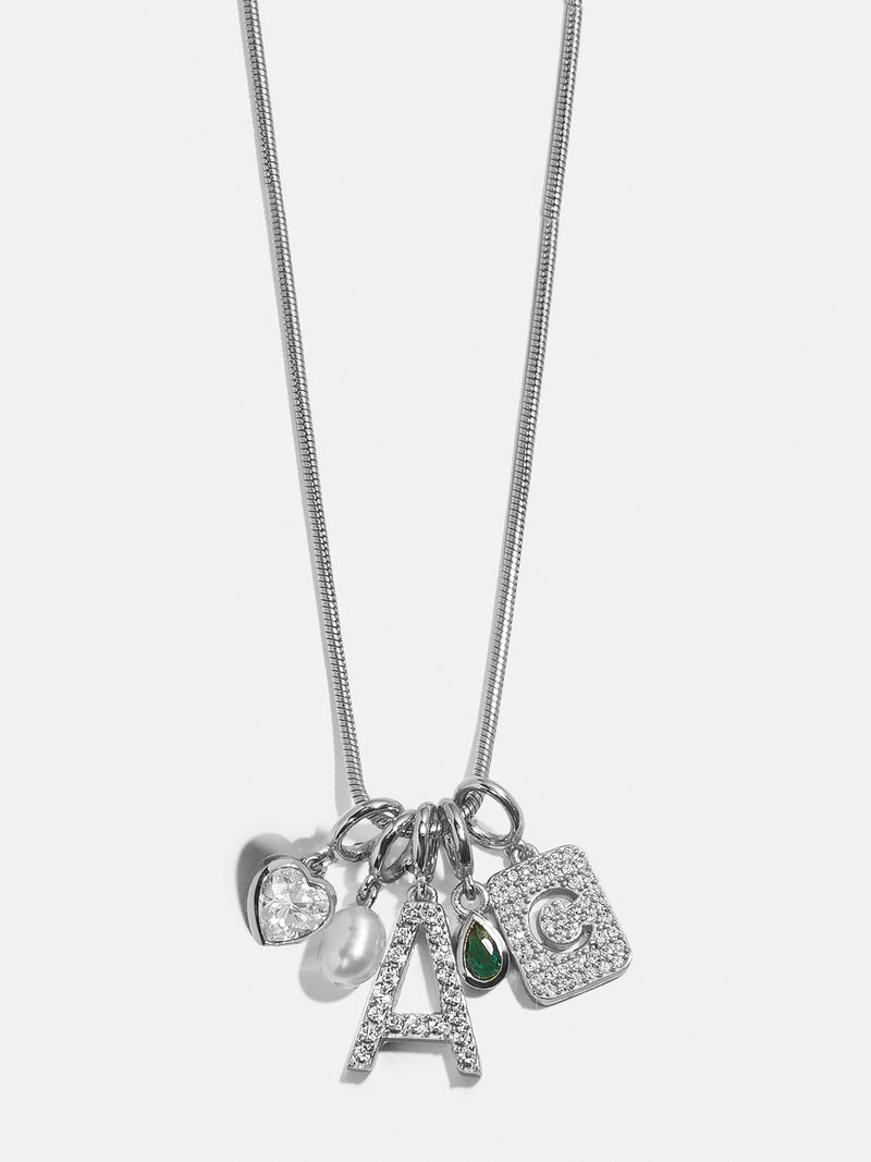 BaubleBar Silver Pave Initial Cluster Charm - T - 
    Get Gifting: Enjoy 20% Off
  
