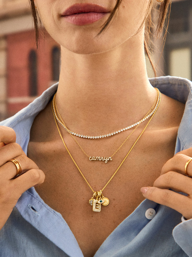 BaubleBar Block Pavé Initial Cluster Charm - P - 
    Create your own cluster charm necklace
  
