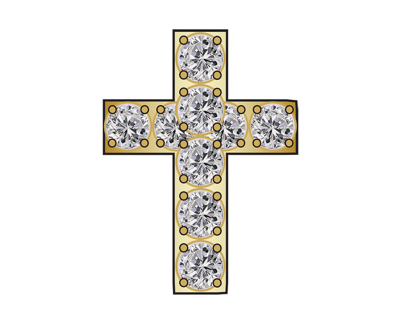 Cross Icon - Pavé Gold