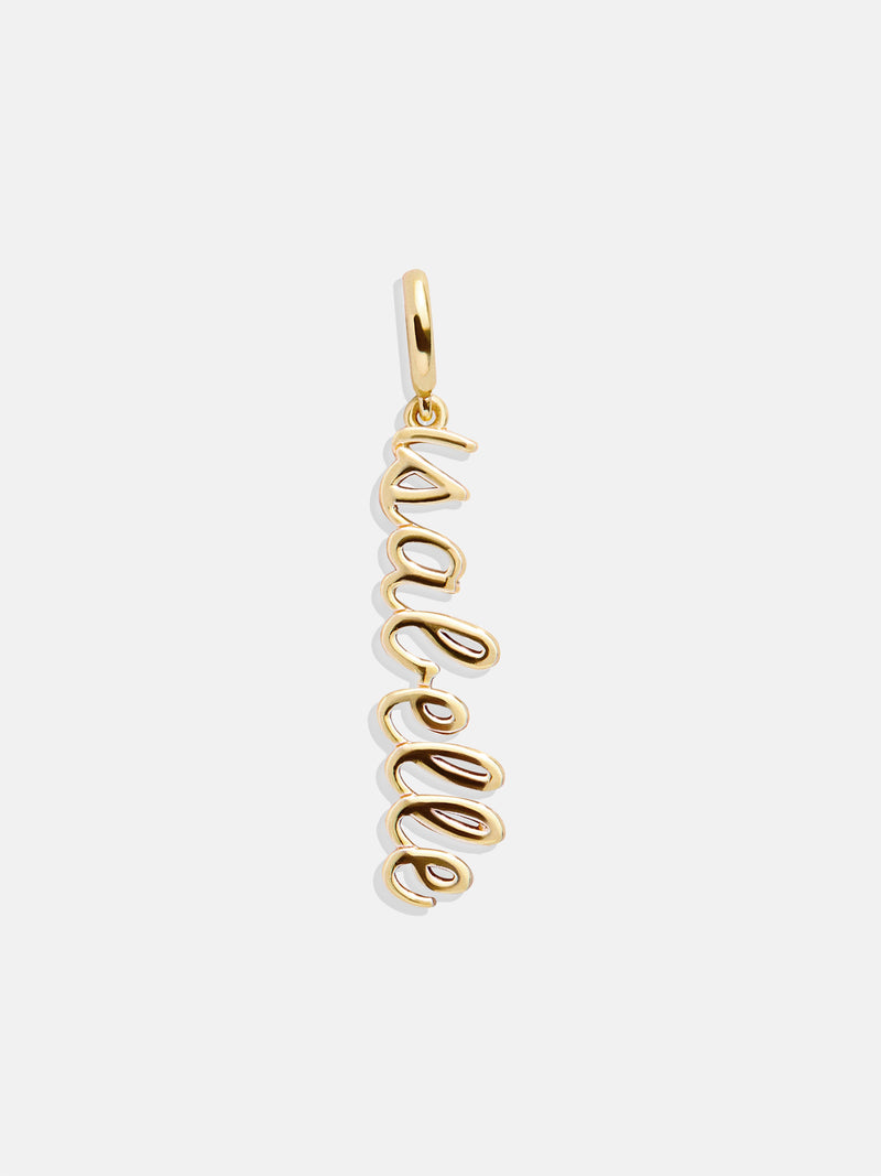 Custom Script Nameplate Charm - Gold