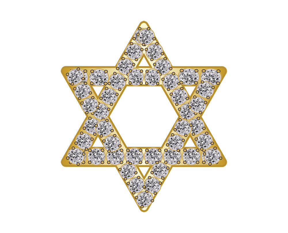 Star of David Icon - Pavé Gold