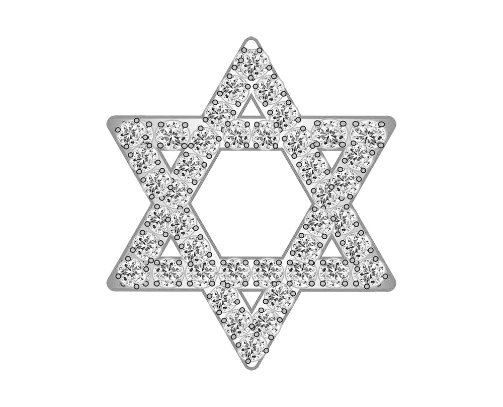 Star of David Icon - Pavé Silver