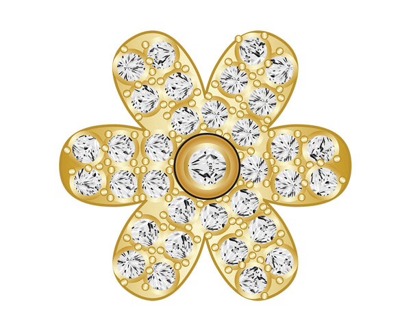 Flower Icon - Pavé Gold