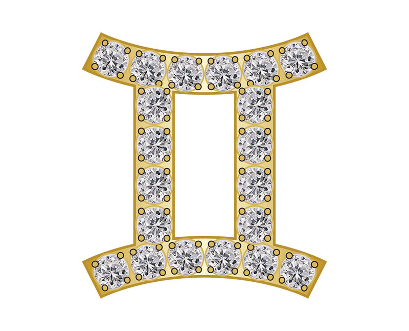 Gemini Zodiac Icon - Pavé Gold