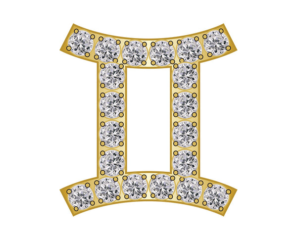 Gemini Zodiac Icon - Pavé Gold