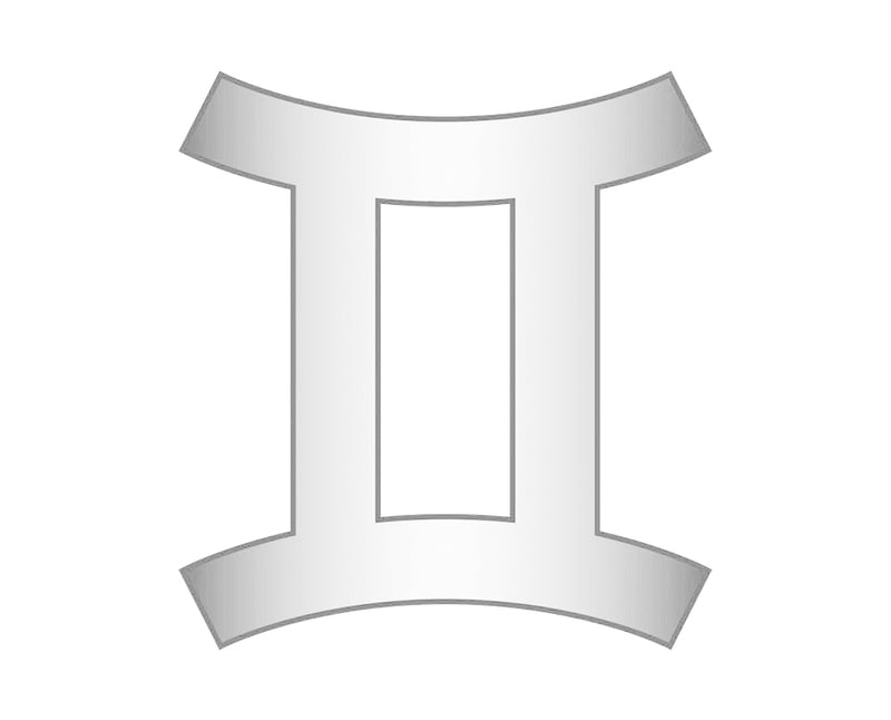 Gemini Zodiac Icon - Silver