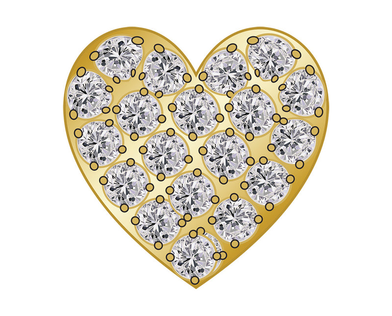 Heart Icon - Pavé Gold