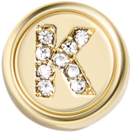 Round Hinge Letter Bead - K