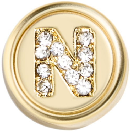 Round Hinge Letter Bead - N