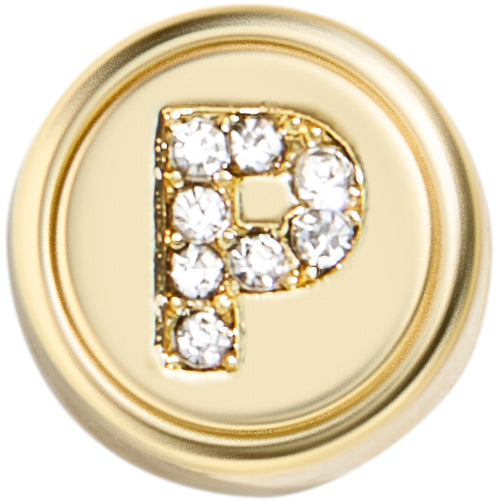 Round Hinge Letter Bead - P